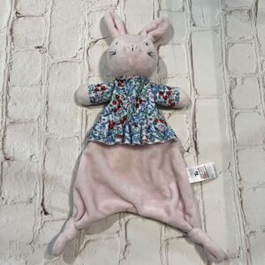 TU Baby Lovey Bunny Pink Floral Security Blanket Plush Toy